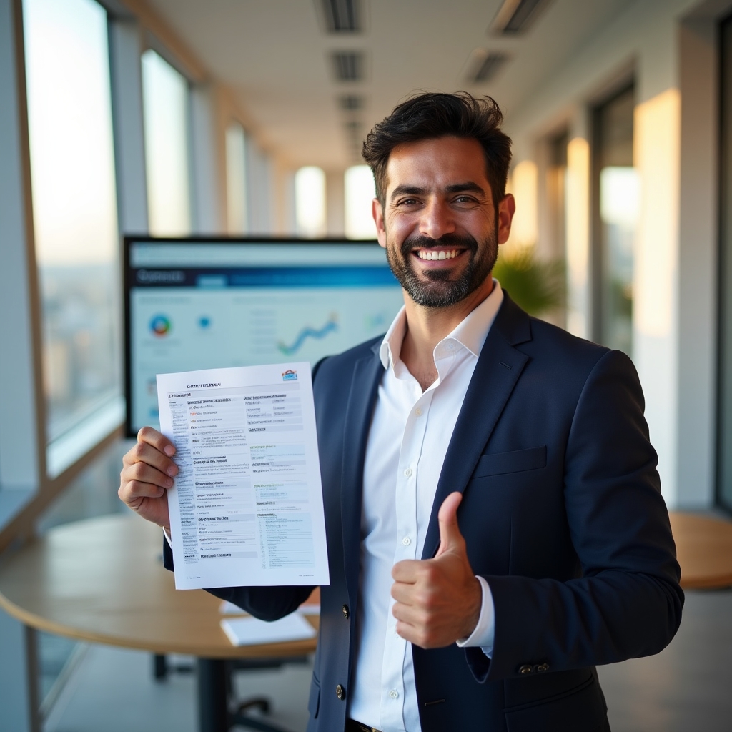 Professionista che esamina prodotti con sicurezza e metodo in ambiente luminoso